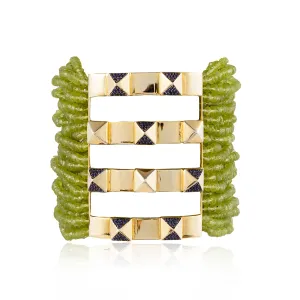 925 Silver Stud Zinta Bracelet with Peridot & Blue Sapphire