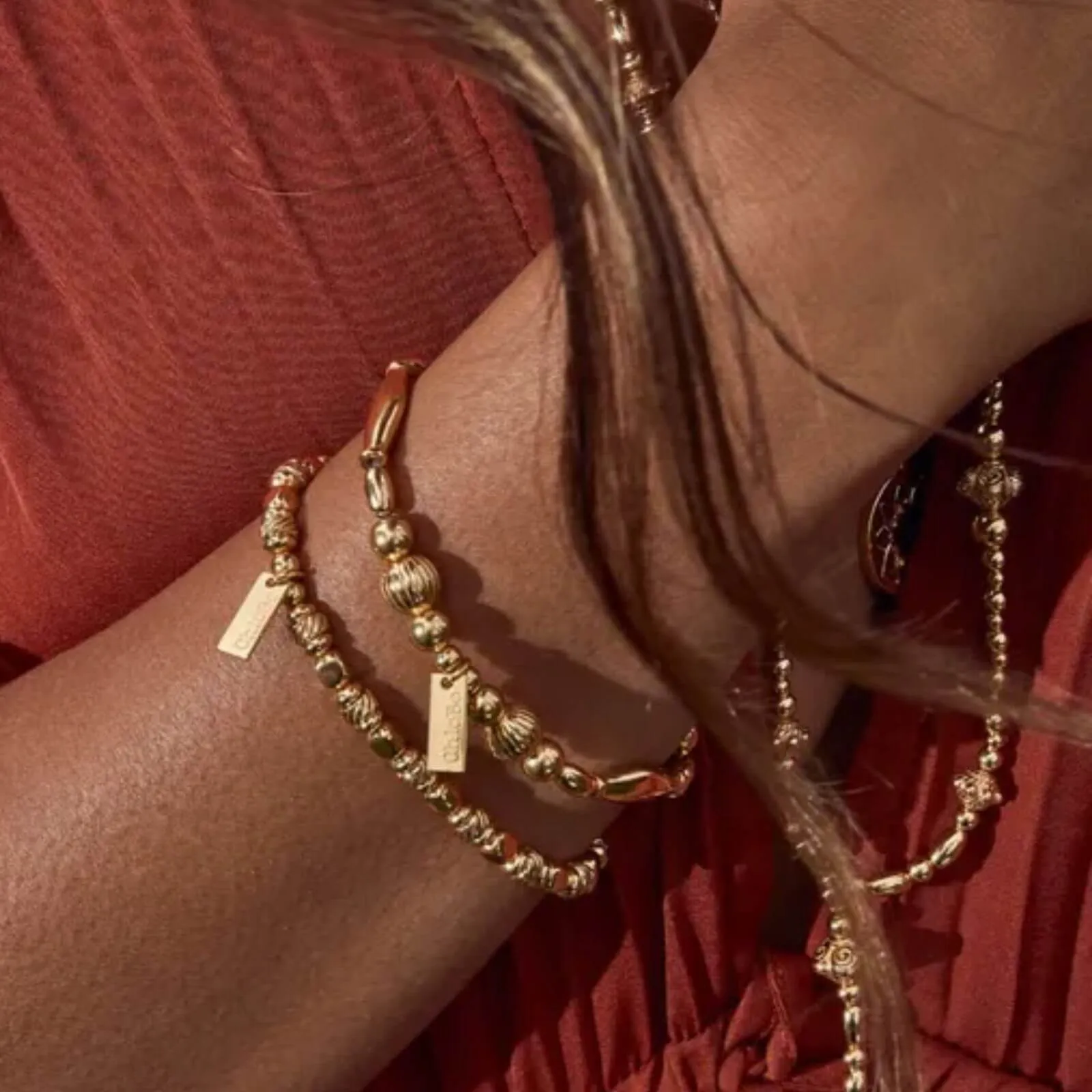 ChloBo Twisted Cube Bracelet - Gold