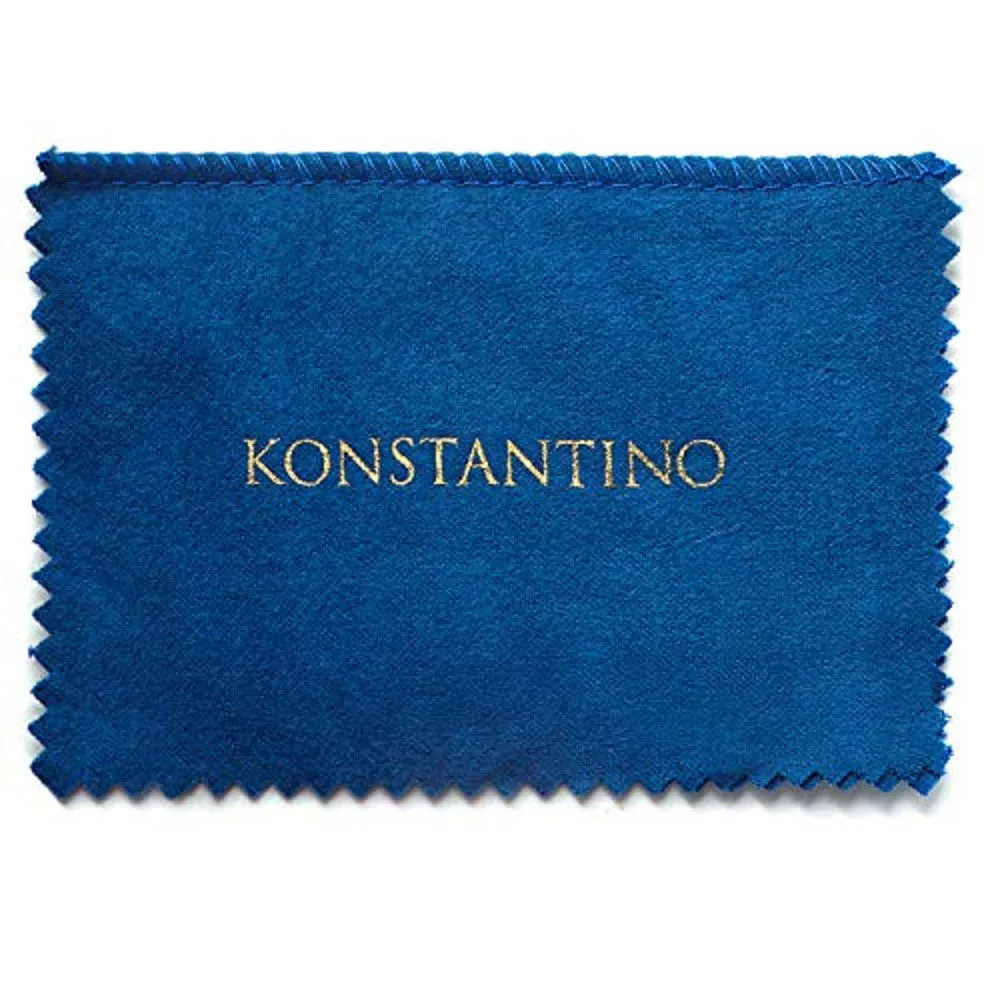 Konstantino Men's Sterling Silver Ferrite Leather Bracelet