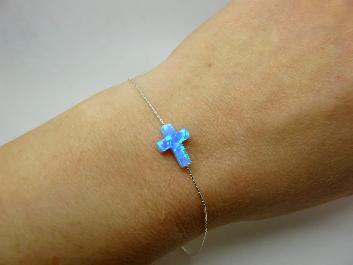 Opal Cross Bracelet
